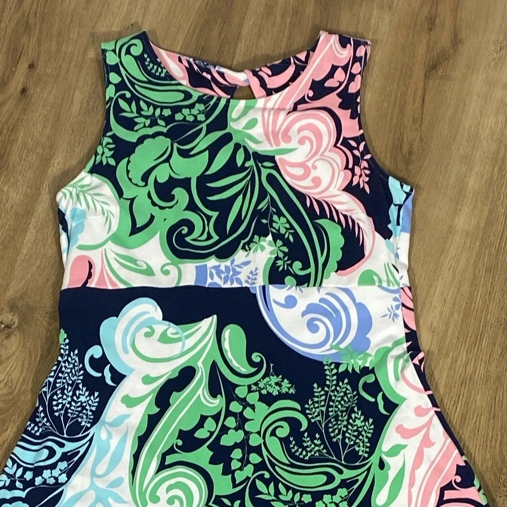 Talbots Twist Back Maxi Dress - Paisley Print Pastel size Large Petite - Picture 3 of 12